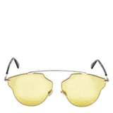 Christian Dior Yellow Goldtone So Real Pop Sunglasses