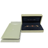 Van Cleef & Arpels 18K Rose Gold Guilloche and Carnelian Vintage Alhambra 5 Motif Bracelet