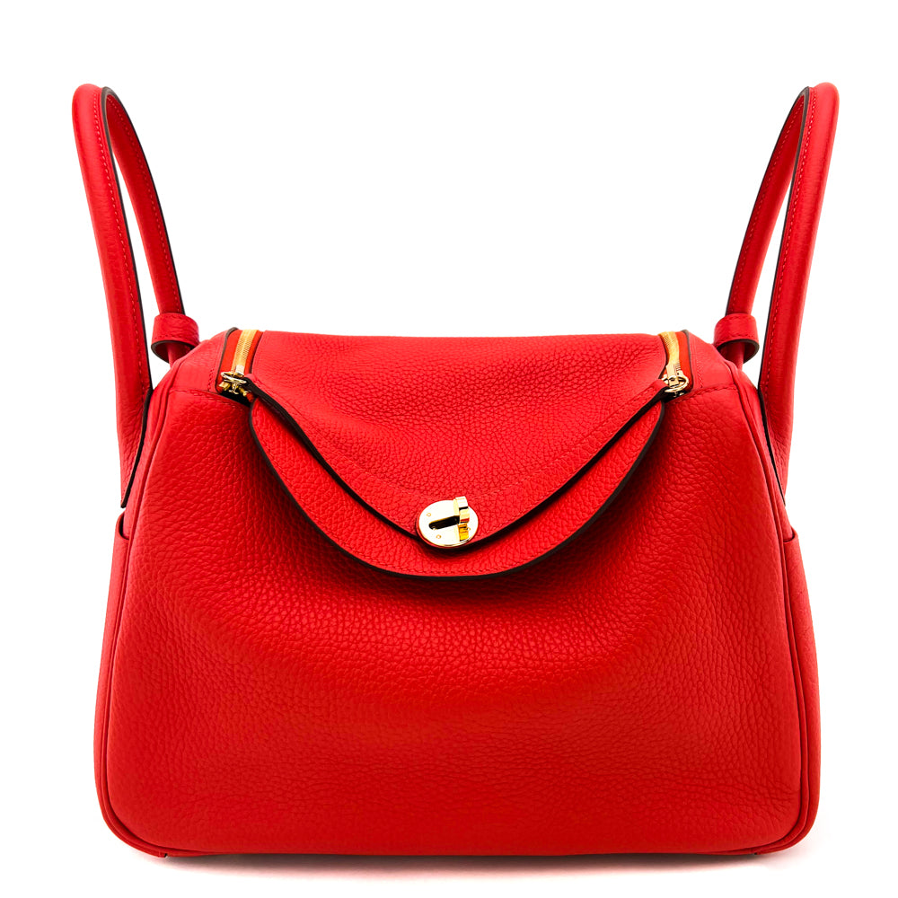 Hermes Rouge Tomate Clemence Lindy 30