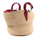 Dolce & Gabbana Natural Straw Kendra Scarf Tote Bag