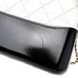 Chanel Black White Quilted Leather Medium Gabrielle Hobo Bag