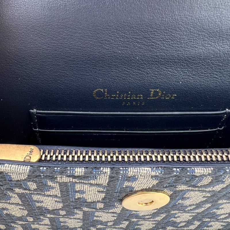 Christian Dior Blue Oblique Saddle Belt Pouch Bag