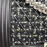 Chanel Black and Yellow Tweed Boy Bag