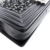 Chanel Black and Yellow Tweed Boy Bag