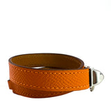 Hermes Orange Epsom Leather Rivale Double Tour Bracelet