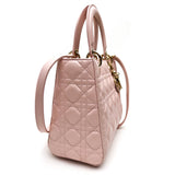 Christian Dior Light Pink Lambskin Cannage Medium Lady Dior Bag