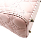 Christian Dior Light Pink Lambskin Cannage Medium Lady Dior Bag