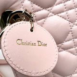 Christian Dior Light Pink Lambskin Cannage Medium Lady Dior Bag