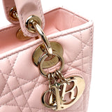 Christian Dior Light Pink Lambskin Cannage Medium Lady Dior Bag