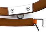 Hermes Orange Epsom Leather Rivale Double Tour Bracelet