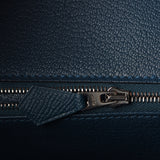 Hermes Bleu De Malte Epsom Leather Palladium Plated Birkin 30 Bag