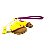 Hermes Milo Lambskin Geegee Camail Bag Charm Lime Chai Rose Pourpre