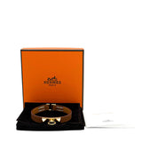 Hermes Gold Swift Leather Rivale Mini Bracelet