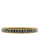 Hermes Beige and Blue Enamel Printed Extra Narrow Zebres De Tanzanie Bangle Bracelet 65