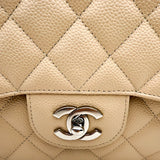 Chanel Beige Caviar Quilted Classic Jumbo Single Flap Bag