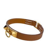 Hermes Gold Swift Leather Rivale Mini Bracelet