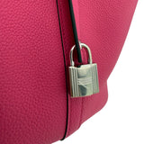 Hermes Rose Shocking Clemence Leather Picotin 18