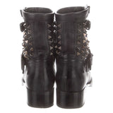 Valentino Noir Rockstud Short Motorcycle Boots