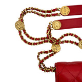 Chanel Red Caviar Quilted Twist Your Buttons Wallet On Chain WOC
