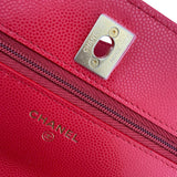 Chanel Red Caviar Quilted Twist Your Buttons Wallet On Chain WOC