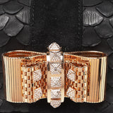 Christian Louboutin Black Snakeskin Sweet Charity Bag Studded Crystal