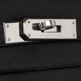 Box Leather Palladium Plated Kelly Sellier 32 Black Bag.
