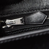 Box Leather Palladium Plated Kelly Sellier 32 Black Bag.