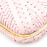 Alexander McQueen Pink Woven Leather Skull Box Clutch Bag