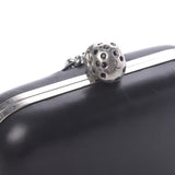 Alexander McQueen Black Leather Skull Chain Box Clutch Bag