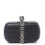 Alexander McQueen Black Leather Skull Chain Box Clutch Bag
