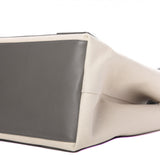 Balenciaga Ecru Canvas Leather Navy Cabas XL Tote Bag