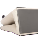 Balenciaga Ecru Canvas Leather Navy Cabas XL Tote Bag