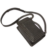 Chanel Grey Metal Chainmail Paris-Edinburgh Small Boy Flap Bag