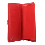 Chanel Red Quilted Lambskin Leather Boy Yen Wallet Interior