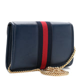 Gucci Blue Leather Rajah Web Chain Mini Shoulder Bag