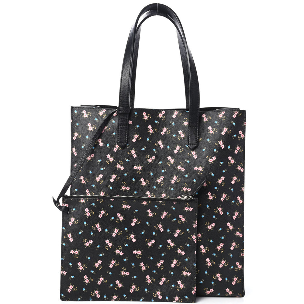 Givenchy Black Pink Floral Medium Stargate Shopper Tote Bag