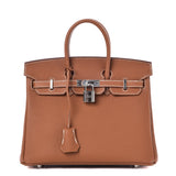 Hermes Gold Togo Leather Gold Plated Mini Birkin 25 Bag - LUXYBIT