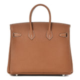Hermes Gold Togo Leather Gold Plated Birkin 25