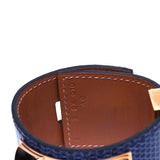 Mykonos Blue Niloticus Lizard Rose Gold Plated Collier de Chien Bracelet Date Code X BX 010 AC