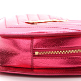 Saint Laurent Pink Chevron Monogram Small Love Heart Chain Bag