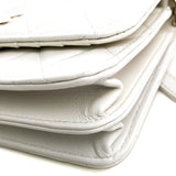 Chanel White Calfskin Quilted Leather Maxi Pearl Mini Wallet On Chain WOC Bag