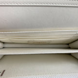 Chanel White Calfskin Quilted Leather Maxi Pearl Mini Wallet On Chain WOC Bag