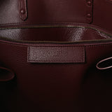 Balenciaga Bordeaux Red Calfskin Leather Papier Za Blackout B4 Perforated Leather Tote