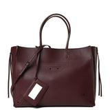Balenciaga Burgundy Calfskin Leather Papier Za Blackout B4 Tote - Luxybit