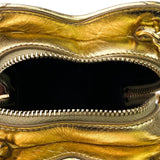 Matelasse Chevron Monogram Mini Love Heart Chain Bag Metallic Gold.