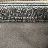 Chanel Black Caviar Chevron Quilted Clutch With Chain Bag