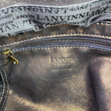 Metallic Bronze Lambskin Leather Kentucky Tote Bag - LUXYBIT