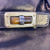 Metallic Bronze Lambskin Leather Kentucky Tote Bag - LUXYBIT