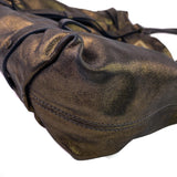 Lanvin Metallic Bronze Lambskin Leather Kentucky Tote Bag Corner View