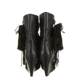 Isabel Marant Black Suede Fringed Jacob Wedge Boots